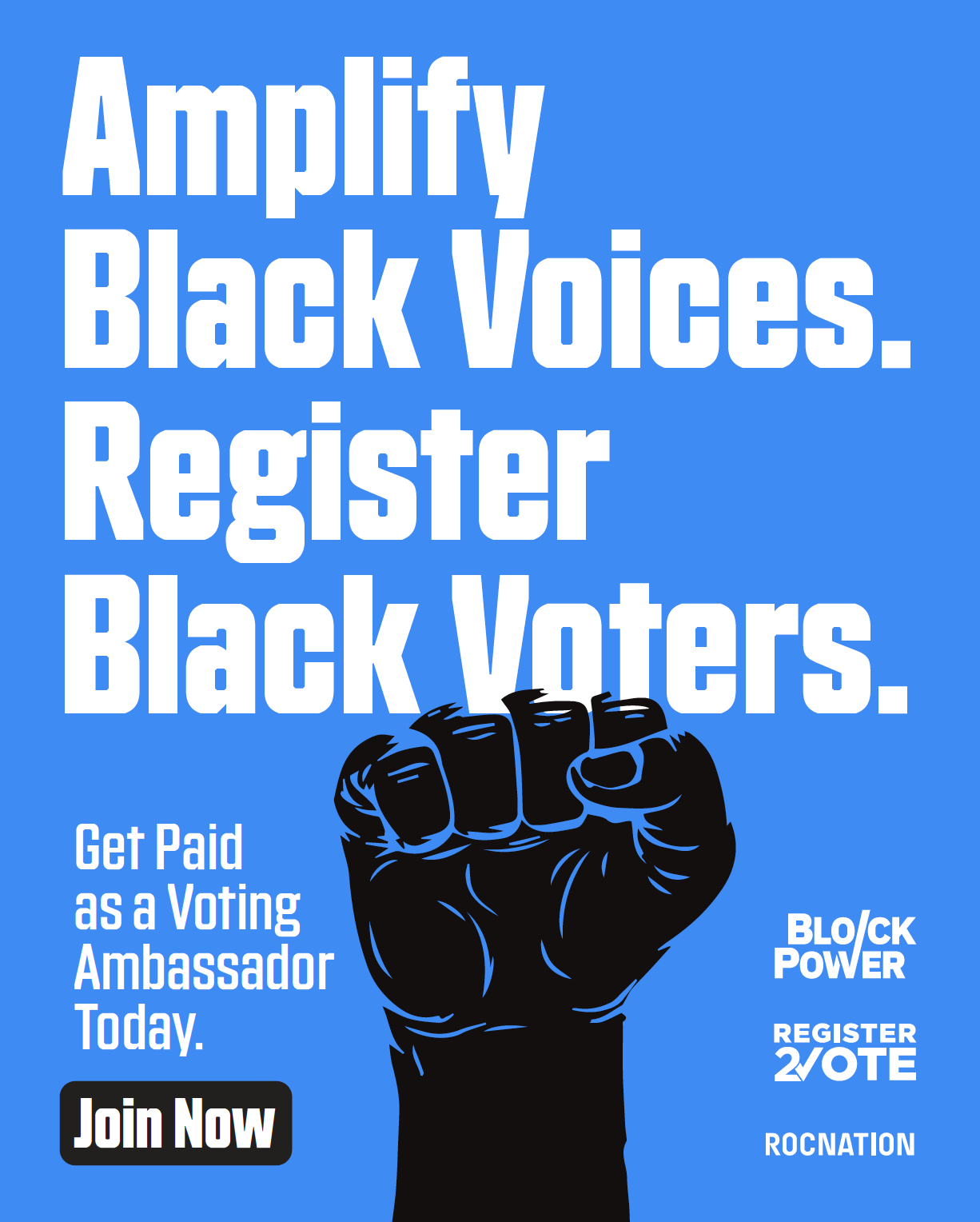 Amplify Black Voices. Register Black Voters.